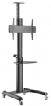 Gembird Monitooripsti Alumiinium TV Floor Stand kastreeritud rataajalad Must