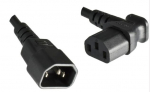 MicroConnect Power Cord 1.8m Extension C13-C14, Angled, Black.