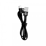 USB-kaabel A-pistikust USB-C-pistikusse Forcell F-Energy 2,1A, toru 1 m, C319, must