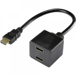 Renkforce RF-4212177 HDMI kaabel 0,2 m HDMI A-tp (standard) 2 x HDMI A-tp (standard) Must