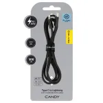 Blavec Candy CCA-CL24B30 andmevahetus- ja laadimiskaabel | USB-C to Lightning | PD | 20W | 3m | must