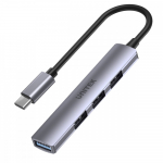 Unitek HUB USB-C; 3x USB-A 2.0 1x USB-A 5 Gbps alumiinium