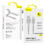 Blavec Raptor CRA-UC3WS20 andmevahetus- ja laadimiskaabel | USB-A kuni USB-C | 15W | 2m | valge, hbedane