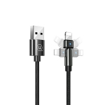 USAMS U60 2A Lightning punutud kaabel must/must 1m SJ476USB01 (US-SJ476)