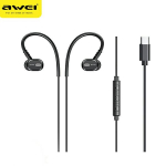 AWEI TC-6 USB-C stereo krvaklapid must/mustad