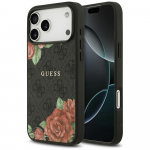 GUESS Etui 4G lillemustriga MagSafe iPhone'ile 17 Pro, must