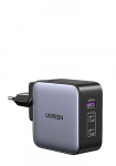 UGREEN 65W kiire seinlaadija, USB-A ja 2 x USB-C, must