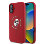 Karl Lagerfeld KLHMP16MSCMKCRHR iPhone 16 Plus 6.7" czerwony/punane kvakott Silikoonist Karl AND Choupette Ring MagSafe