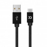 XQISIT Puuvillane USB C 3.0 kaabel must/must 1,8m 27749