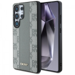 DKNY Nahast ruudulise mustriga mbris MagSafe Samsung Galaxy S25 Ultra taupe'ile