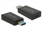 Delock USB 3.2 Gen 2 Adapter, USB-A Stecker USB-C Buchse (schwarz)
