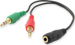 Equip Audiokabeli jaotaja 3.5mm-2x3.5mm St/Bu must, poletkk