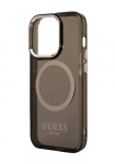 GUESS Hard Cover Gold Outline Lbipaistev MagSafe Black, jaoks Apple iPhone 14, GUHMP14LHTCMK