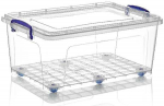 DUNYA Basket with Wheels Clear 55x37x24cm 30L