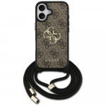 GUESS Etui 4G Big Logo Cord Stap Rihm iPhone'i 17 pruun