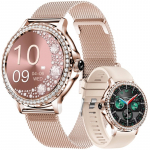 Veltori Smartwatch VT320-1 kuldse kellasrmusega ja roosilaadiga sli / kuld