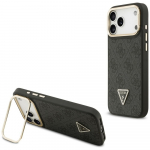 GUESS Etui 4G PU Triangle Logo AND Stand Camera Magsafe iPhone 17 Pro Maxi jaoks, must