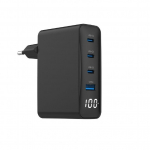 Gembird USB-lauetip 100W 4port GAN/TA-UC-PDQC100LCD-01-BK