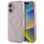GUESS GUHMP16SHFGEREP iPhone 16 6.1" rowy/pink hardcase IML Glitter Circle MagSafe
