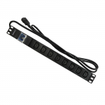 Qoltec Toiteplokk RACK 19cali | kaitselliti | 1U | 10A | PDU 8xIEC C13 | 2 m