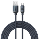 Baseus Crystal Shine Series kaabel USB-kaabel kiireks laadimiseks ja andmevahetuseks USB Type A - USB Type C 100W 2m must (CAJY000501) - OUTLET