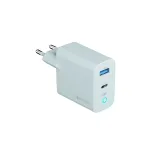 Forever Vibe-TC45AC GaN PD QC charger 1x USB-C 1x USB 45W silver