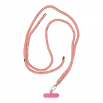 SWING (8mm) Phone lanyard, Phone pendant with adjustable length / cord length 165cm (max 82.5cm in the loop) / on the shoulder or neck - pink-white