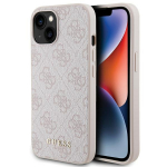GUESS GUHCP15SG4GFPI iPhone 15 / 14 / 13 6.1" rowy / roosa kva mbris 4G Metal Gold Logo