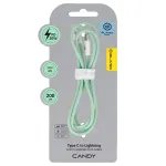 Blavec CCA-CL24GN20 andmelekande- ja laadimiskaabel | USB-C kuni Lightning | PD | 20W | 2m | roheline