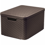STORAGE BOX CURVER RATTAN L WITH LID