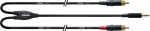 Cordial LONG -signaalikaabel, 3,5 mm - 2 x RCA, 0,9 m (CFY0,9WCC-LONG)