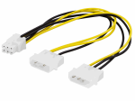Deltaco Adapterkaabel 2x4-pin 6-pin PCI-Express 0,25m