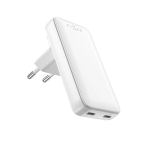Fixed Slim Traveller 2xUSB-C reisilaadija koos maailmaadapteritega, GaN, 45W | Valge