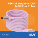 Club3D USB-C kaabel 2m/magnetiline roheline CAC-3031