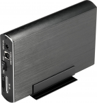 Deltaco SATA-korpus 3,5"" HDD-le, must alumiinium (MAP-GD34U3)