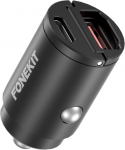 FoneKit Reisi PD 30W, USB-A + USB-C autolaadija
