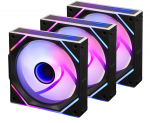 Blackstorm Luna MAG-INF ARGB PWM ventilaatori komplekt, must, 120 mm, 3 tk pakis (LUNA-MAGINF-120MM-BL-3PACK)