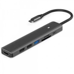 Extra Digital Adapter USB Type-C - HDMI, 3x USB Type-A, SD, TF, USB Type-C
