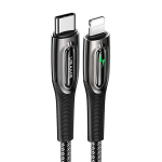 USAMS Kabel pleciony USB-C na Lightning Smart Power-off 20W PD kaabel 1.2m czarny/must SJ518USB01 (US-SJ518)