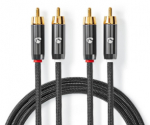 Nedis Kabelis 2x RCA - 2x RCA 2m