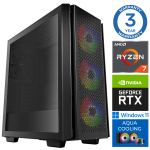 INTOP AQUA Ryzen 7 7700X 32GB DDR5 2TB SSD M.2 NVME RTX3050 8GB WIN11Pro
