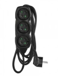 Emos 1902230301 power extension 3 m 3 AC outlet(s) Indoor Black
