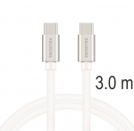 Swissten Tekstiil Universal Quick Charge 3.1 USB-C / USB-C andmete ja laadimiskaabel 3m, hbevrv