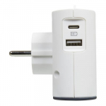 Legrand 2x2P+USB AC splitter valge/must