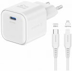 Swissten Reisisgilaadija GaN USB-C 35W PD + andmekabel USB-C - Lightning 1.2m