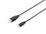 Equip USB-A2.0-Micro-B kabel, St/St, 1,80m, must, polbeutel
