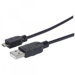 Manhattan USB kabel A - micro B St/St 1,80m sw