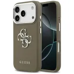 GUESS Tekstureeritud Big 4G Classic Logo mbris iPhone 17 Pro jaoks, pruun