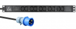 Lanview 19"" rack mount power strip, 1U, 16A with 10 x C13 socket,