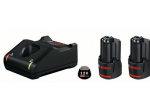Bosch Powertools Starter-Set 12V (2x GBA 12V 2.0Ah + GAL 12V-40 Professional) (schwarz, 2x Akku + Ladegert)